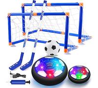 SUNACE Calcio Bambini - 3 in 1 Hover Hockey Kit con 2 Porta da Calcio per Interno All'aperto Giochi Bambini Compleanno Natale Regali per Bambini 3 4 5 6 7 8 9 10 Anni Pallone Calcio Fluttuante