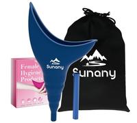 Sunany Orinatoio da donna, orinatoio da donna, in silicone, portatile, per pipì in piedi da donna, riutilizzabile, urinale da donna, per esterni, attività, campeggio, viaggi, blu