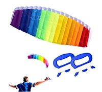SunaOmni Aquilone acrobatico Arcobaleno 1, 4 m Aquilone a Doppia Linea Potente Attrezzi per Il Volo Sportivo acrobatico Arcobaleno (Line Board Colore Casuale) per Bambini Aquilon