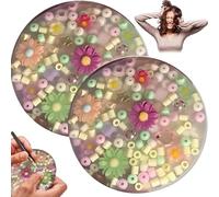 SunaOmni Giocattoli per la Raccolta della Pelle, 2 Pezzi, Tappetino per la Raccolta Rotondo in Silicone da 3, 9 Pollici, Divertente Tappetino per a Doppia Faccia, Giocattoli Antistress/ansia PE