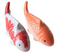 SunaOmni Pesce Finto, Decorazioni per Pesce Koi in Ceramica 2pcs, 3.9x1.4x1.6 Pollici Arredamento Acquario Galleggiante Realistico per la Stagno da Giardino Fata
