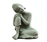 SunaOmni Statua di Buddha Mini Buddha Buddah Ornamento Arenaria che riposa Buddha dormiente Meditando Accessori per il giardino Zen Decorazione del giardino Zen Decorazione del Buddha Piccolo Buddha