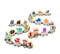 SunaOmni Trenino Magnetico da 11 Pezzi, Treni magnetici in Legno Naturale, Giocattoli Montessori con trenini di Animali, Giocattoli per l'apprendimento prescolare, Simpatici educativi a Forma d
