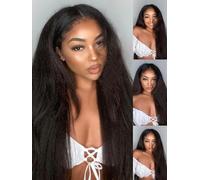 Sunber Bye Bye Knots 7x5 Lace Front Glueless 4C Egde Yaki dritto parrucche per capelli umani Pre pizzicate nodi invisibili Pre tutto 3S pronto da indossare Yaki dritto parrucca per capelli umani 20