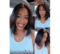 Sunber Bye Bye Knots Yaki Straight Bob Parrucche per capelli umani Pre Cut 7x5 HD Lace Front Glueless parrucca con coulisse elastica Put and Go Pre pizzicata sbiancata nodi invisibili Pre Everything