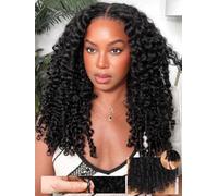 Sunber Parrucca per capelli ricci di alta qualità con estremità a spirale per dita Bye Bye Knots 7x5 HD pizzo pre sbiancato nodi invisibili densità 150% Pre Cut Lace Put On and Go Parrucche ricci