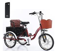 SUNBGRPYE Triciclo Elettrico per Adulti da 20", Bicicletta Elettrica A 3 Ruote con 7 velocità, con Batteria Rimovibile da 48V 12Ah (Autonomia 35-45 Km), Sedile Regolabile, Faro Anteriore E Clacson.,D