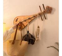 sunbiaouk Appendiabiti da parete in stile pipa, appendiabiti da parete in legno, appendiabiti a tema musicale, decorazione per amanti della musica, per appendere giacche, cappelli e borse(Small)