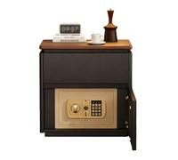 sunbiaouk Comodini in legno con cassetto, tavolino d'appoggio | Comodino con cassaforte nascosta, ideale per camera da letto e soggiorno(Black,40*40*52cm)
