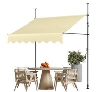 sunbiaouk Pensilina da giardino con manovella, tenda da sole retrattile manuale, tenda da sole regolabile per balcone, tenda da sole per finestra per cortile, giardino, balcone(Beige,11.5ftx3.9ft)