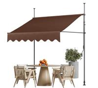 sunbiaouk Pensilina da giardino con manovella, tenda da sole retrattile manuale, tenda da sole regolabile per balcone, tenda da sole per finestra per cortile, giardino, balcone(Brown,11.5ftx3.9ft)