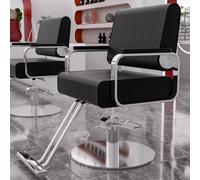 sunbiaouk Poltrona da parrucchiere idraulica professionale, altezza regolabile, con poggiapiedi, schienale ampio, per barbiere, parrucchiere, salone di bellezza(C)