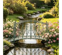 sunbiaouk Ponte pedonale Decorativo ad Arco in Metallo per Giardino Zen
