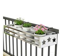 sunbiaouk Supporto per fioriere sospese in Ferro, mensola per Piante da Balcone, mensola per ringhiera del Patio, mensola espositiva, per balconi, portici e recinzioni.(80 * 20 * 12CM)