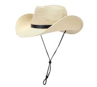 Sunblock Cappelli per le donne Tour The West Wind Big Belt Decoration Sunblock Hat Womens Hat, Beige, Taglia unica