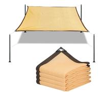 Sunblock Patio Shade Sail7x7m Beige Outdoor Sun Shade Net per Giardino Campeggio Serra Tenda & PrivacyDurable Protezione UV Mesh Tarp