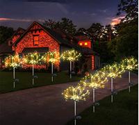 Sunboia 2PCS Luci ad Energia Solare 120 LED Stringa della dei Fuochi D'artificio Impermeabile Luce del Paesaggio del Giardino per Natale Arredamento per Esterni Sentiero Prato Cortile-Bianco Caldo