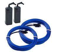 Sunboia 2x5M Flessibile EL Wire Neon LED Elettroluminescente Luce + Controllo della Batteria per Party Halloween,Bar Club,Casa,Cucina,Giardino,Camera Decorazione,Caffè Ristorante-Blu