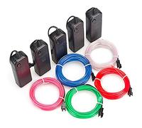 Sunboia 5x3M Flessibile EL Wire Neon LED Elettroluminescente Luce + Controllo della Batteria per Party Halloween,Bar Club,Casa,Cucina,Giardino,Camera Decorazione,Caffè Ristorante-5 color