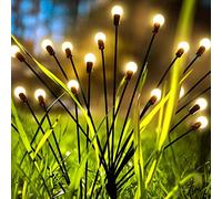 Sunboia - Luci solari da giardino per esterni, 10 luci a LED a energia solare, per vialetti, cortili, patio, paesaggi natalizi (confezione da 2, bianco caldo)