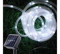 Sunboia Stringa di luci a energia solare, luci a corda, tubo di rame, 7 m, 50 LED, luci solari per giardino, cortile, casa, festa di nozze, decorazioni natalizie (bianco)