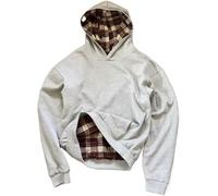 Suncadmious Felpa con cappuccio reversibile oversize vintage da uomo e da donna Emotional Rock Retro stile anni 2000 Moda Sciolto Fit Streetwear Y2K Felpa con cappuccio (Grigio,M)