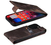 Suncase Custodia Flip Stile Pelle Piegatura IN Marrone Retrò per Fairphone 6