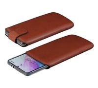 Suncase Custodia IN Pelle Custodia Mocca Braun + Silicone per Samsung Galaxy A15