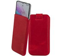 Suncase Custodia in vera pelle compatibile con Crosscall STELLAR M6. Dimensioni interne: circa 170 x 82 x 15 mm (adatta solo con silicone/custodia/bumper) in rosso anticato