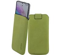 Suncase Custodia in vera pelle compatibile con SPC Discovery 3 Pro, dimensioni interne: circa 167 x 82 x 12 mm (adatta solo con silicone, casa/bumper) in kiwi antico
