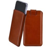Suncase Custodia IN Vera Pelle Mocca Braun + Silicone per IPHONE 17 Pro Max