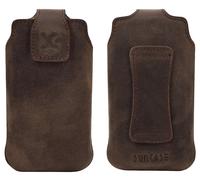 Suncase® Custodia In Vera Pelle Per Smartphone Case Etui Per Panasonic KX-TU 550