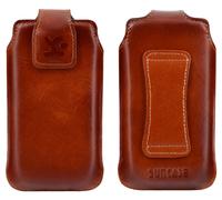 Suncase® Custodia In Vera Pelle Per Smartphone Case Etui Per Panasonic KX-TU 550