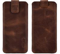 Suncase Custodia In Vera Pelle Slim Case Etui Per Blackview A80 Plus