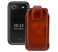 Suncase - Custodia originale compatibile con Nokia 2660, in pelle, colore: Cognac
