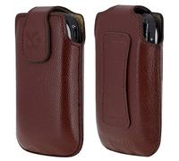 Suncase Custodia originale compatibile con SPC Titan 2, in pelle, colore marrone pieno fiore