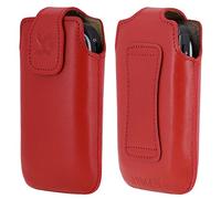 Suncase Custodia originale compatibile con SPC Titan 2, in pelle, colore rosso