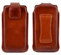 Suncase - Custodia originale compatibile con TTfone TT950, in pelle, colore: Cognac