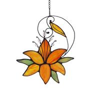 Suncatcher - Decali delle finestre | Ciondolo per finestre | Ornamenti natalizi | Decorazioni floreali colorate con fiori acrilici | pendenti di giglio pendenti a acrilico colorato, ciondolo fl