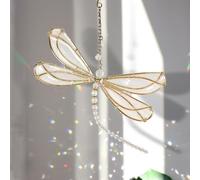 Suncatcher - Decorazione per finestra, con cristalli e cristalli arcobaleno, per appendere il sole, da giardino (libellula)