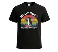 SUNCE - Maglietta da uomo con stampa Pingu Noot Noot, Maglietta nera, M