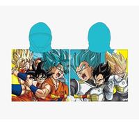 Suncity Asciugamano / poncho da spiaggia compatibile con Dragon Ball (55 x 110 cm) Microfibra - Poncho con cappuccio per piscina per bambini di Goku e Vegeta Super Saiyan