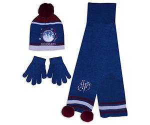 SunCity Set cappello invernale, sciarpa e guanti (2-5 anni, blu navy)