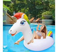 SUNCLAY Unicorno Gonfiabile Galleggiante, Gigante per Adulti e Bambini,Materassino,Animali Giocattoli per Piscina Mare Vacanza Estate