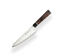Suncraft VG-10 Black Damascus & Coltello da Cucina & Damasco Coltelli da Chef Santoku 143 mm & Professionale Giapponese Acciaio da 67 Strati con Pakkawood Manico