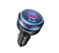SUNDAREE 230W Caricatore Auto USB C,3 Porte 12V 24V PD 140W QC Carica Rapida Tipo C Caricabatterie Accendisigari Cellulare Adattatore for Samsung A56/iPhone 17/iPad/Galaxy Book/Macbook/ThinkPad/Laptop