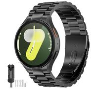 SUNDAREE Cinturino Compatibile con Samsung Galaxy Watch 7 44MM 40MM/Watch 6 Claissc 47MM/5 Pro 45MM,No Gap Uomo Metallo Acciaio Orologio Cinturini Ricambio Band per Watch FE/6/5/4 46MM 43MM 42MM,Nero
