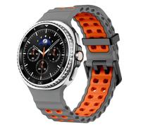 SUNDAREE Cinturino Compatibile con Samsung Galaxy Watch 9/8 Classic 46MM 44MM 40MM LTE,Bicolor Uomo Donna Soffici Silicone Orologio Cinturini Bracciale para SM-L500/SM-L350/SM-L340,Grigio+Arancia