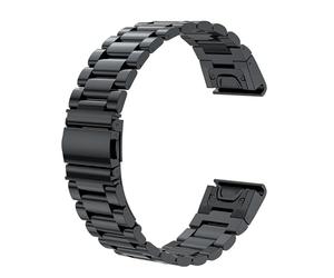 SUNDAREE Compatibile con Cinturino Garmin Fenix 7X Pro/7X 51MM/6X Pro/5X GPS/Quatix 7X/Tactix7 Pro/Enduro 2/Descent Mk2/Instinct 2X Solar,26MM Quickfit Nero Acciaio Metallo Orologio Cinturini
