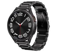 SUNDAREE Compatibile con Cinturino Samsung Galaxy 6 5 4 44MM 40MM/Watch 5 Pro 45MM LTE/Watch 6 4 Classic 47MM 46MM 43MM 42MM/Active 2,20MM Nero Uomo Acciaio Metallo Orologio Intelligente Ricambio Band